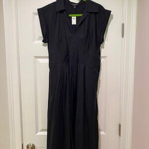 Banana Republic Size 8 Black Poplin Midi Dress NWT